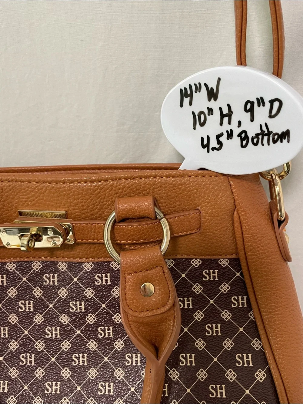Danbury Mint Structured Tote, Custom Made Initial Monogram Series, Carry Options